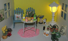 Dollhouse Miniature 1 12l Patio Furniture Flower Garden Lamp Seeds Birdbath Food