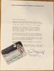 Pan Am  first Moon Flights  Club Card Authentic Not Reprint With Copy Of Letter