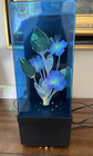 Vintage Novelty Fiber Optics Flower Multi Color Changing Lamp 13 1 2  Tall