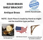 1 Pack 12 Inch Brass Antique Heavy Duty Shelf Bracket L Shaped Design