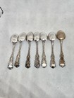Antique 1891 Whiting Co  Louis Xiv Sterling Silver Salt Spoon Set Of 7