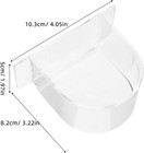 2pcs Bird Cage Food Feeder  Clear Thick Semicircle Seed Water Trough Cups - Smal
