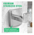  Bath Towel Hooks 2 Pack Stainless Steel Robe Coat Square Size Brushed Nickel
