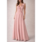 Sachin   Babi Blush Pink Ruffle Wrap Maxi Dress Bridesmaid Formal Gown Size 6