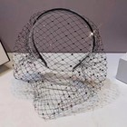 Black Mesh Veil Headband 1920s Fascinator Headpiece Birdcage Veil Bridal Wedd   