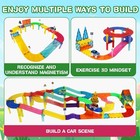97-piece Magnetic Race Track Magnet Tiles Road Set Toys For Kids With Led