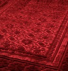 Turkish Islamic Velvet Prayer Rug Sajadah Floral Stamp Luxury Plush Red