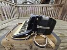 Contello Accordian Vtg Black   Pearl Keys   W  Case Made In Italy Rare 2379 
