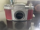 Early M40 Praktiflex Kw Slr Camera Body W  Case  rare Red Tolex For Parts repair