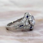 Art Deco 3 10 Ct White Diamond Antique Vintage Wedding Ring 925 Sterling Silver