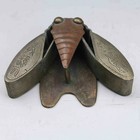 Old Chinese Ancient Collection Hand Carved Bronze Cicada Statue