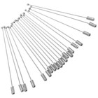 20pcs Silver Hat Pin Blank Pins Long With Stopper Suit Brooch Bride Womens