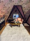 Large Vintage Victorian Villa Style Doll House Handmade With Furniture