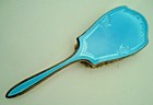 Antique Sterling Silver Blue Enamel Vanity Brushes Set Dm Co  Birmingham 1913