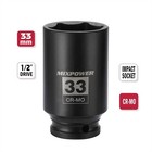 Mixpower 1 2  Drive Deep Impact Socket  Cr-mo  33 Mm  Metric  6 Point  33mm