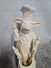 Vintage Fleur De Lis Pig Chef  Utensil Holder With Spoons French Country Kitchen