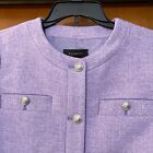 Talbots Soft Lilac Herringbone Shetland Blazer Jacket Size 8