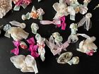 Antique  Lace- Circa  1900   s  90 Pieces Of Silk Etc Bows ribbons Etc   1