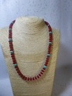 Red Coral With Turquoise   Silver Native American Southwestern Style Necklace