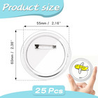 60 Pcs 2 3 Inch Clear Acrylic Button Pins For Crafts Bulk Blank Pins For Diy