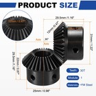 2pcs Tapered Bevel Gear Set  1 M 1 1  30t 30t  Bevel Gears  12mm Shaft Hole 