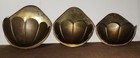 3 Antique Vintage Brass Shell Shaped Holy Water Fonts W  Patina  Catholic Church