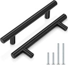 Black Modern Cabinet Handles T Bar Pulls Kitchen Drawer Hardware Stainless Steel