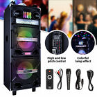 Dual 10  Portable Bluetooth Hi-fi Speaker Rechargeable System Dj Karaoke Led Aux