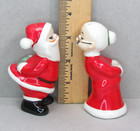 Rare Vtg Inarco Christmas Mr   Mrs Santa Claus Kissing Kiss Salt Pepper Shakers