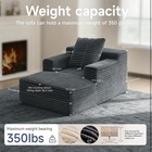45   Chaise Lounge Chair Indoor  Corduroy Upholstered Boneless Sofa Bed  Deep   