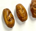 Vintage Hand Carved Chinese Beads Peach Pit Mala Prayer Heidao Zodiac Beads