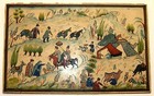Antique Persian Handmade Miniature Painting Islamic Artwork Rural Scene