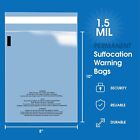 Poly Bags Resealable Suffocation Warning Clear Merchandise 1 5 Mil Shirt Apparel