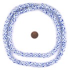 Blue   White Venetian-style Skunk Beads 12mm  34 Inch Strand Round Glass
