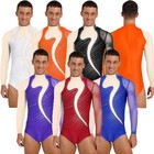 Men s Rhinestone Leotard Figure Skating Dance Leotard Costume Training Jumpsuit