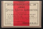 Frankford Arsenal Cal   30 1930  Special Match   New Replica 20 Round Ammo Boxes