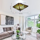 Retro Ceiling Light Tiffany Style Chandelier Fixture Decor Stained Glass Lamp