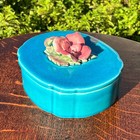 Vintage Robertson Hollywood Crackle Glaze California Art Pottery Box Rose Flower