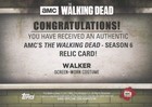 Topps 2017 The Walking Dead Season 6 Walker Relic Card