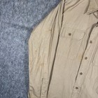 Vintage 1950s Us Army Korean War Poplin Khaki Shirt Mens 15 X 35 Stand Up Collar