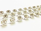 Ss24 Silver A Quality Clear Diamante Chain Metal Spaced Out Clothing Decor Diy