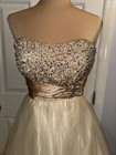 Beyond By Jovani Pink Tulle Dress Size 8 Champagne Barbie Strapless Ballgown