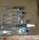 7 Pc Christofle Perles Replacement Silverplate Flatware Service 1 Person Paris
