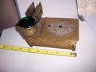 Antique Jeweled Brass Cigarette Box Match Holder Music Box Unusual