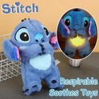 Stitch Plush Doll Soft Stuffed Christmas Breathing Toy With Lights Kids Gift