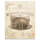 Vintage Beer Art Print 1877 Prospect Brewery Tavern Home Bar Wall Decor Gift