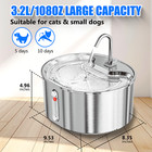 Cat Dog Water Fountain 3 2l 108oz Stainless Steel Pet Automatic Water Dispenser