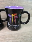 Set Of 2 -- The Mirage Hotel Casino Las Vegas Coffee Mug Palm Trees Pink  Purple