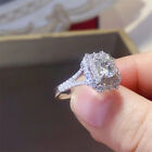 Real 925 Sterling Silver 1 0ct Round Vvs1 Moissanite Double Halo Vintage Ring