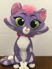 Disney Store Hissy Cat Plush Stuffed Kitty Toy Purple   White 12    Pink Bow